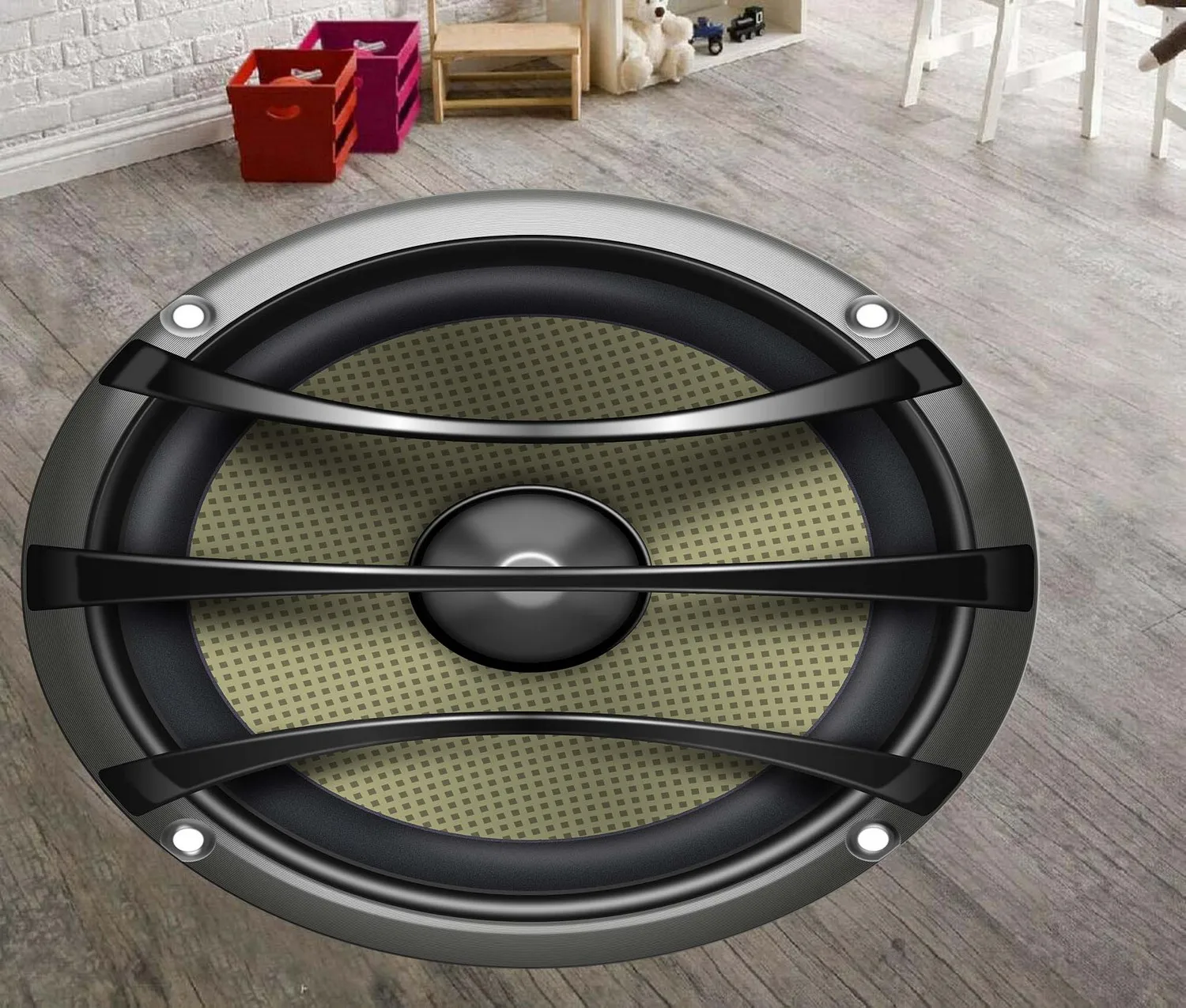 

Speaker Patterned Round Carpet,Non Slip Floor Carpet,Kitchen Rug,Teen's Carpet,Corridor Rug, area Rug Modern Carpet