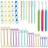 miusie 127 pcsset aluminum knitting needles clip locking stitch markers resin small clip knitting tool for weaving sewing tools