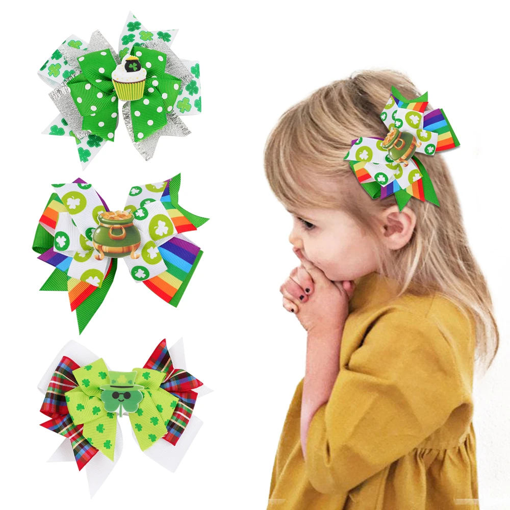 

Irish Day Party Hair Clips for Celebrating St. Patrick's Day Children Girls Funny Creative Lucky Green Hair Pins Decoration