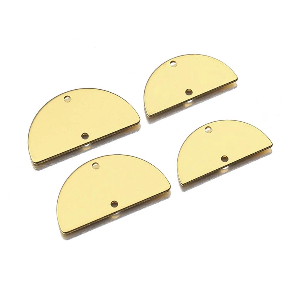 Полукруглые латунные соединители с покрытием из настоящего золота 18 К 10 шт. -