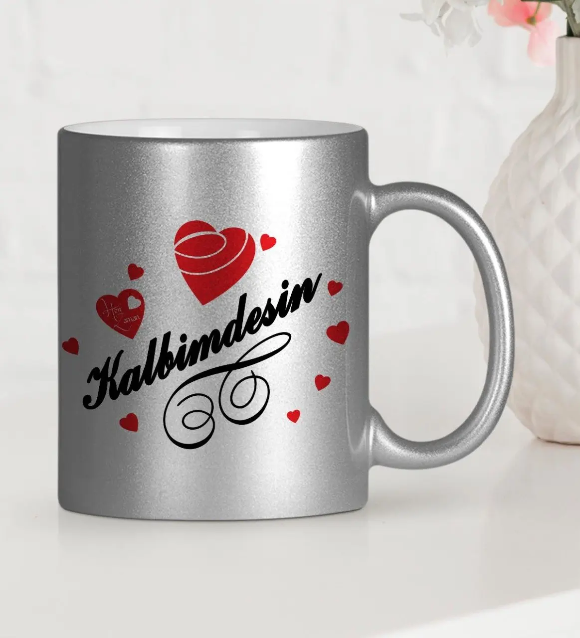 

Personalized Valentine's Day Themed Silver Gilt Mug Cup-17