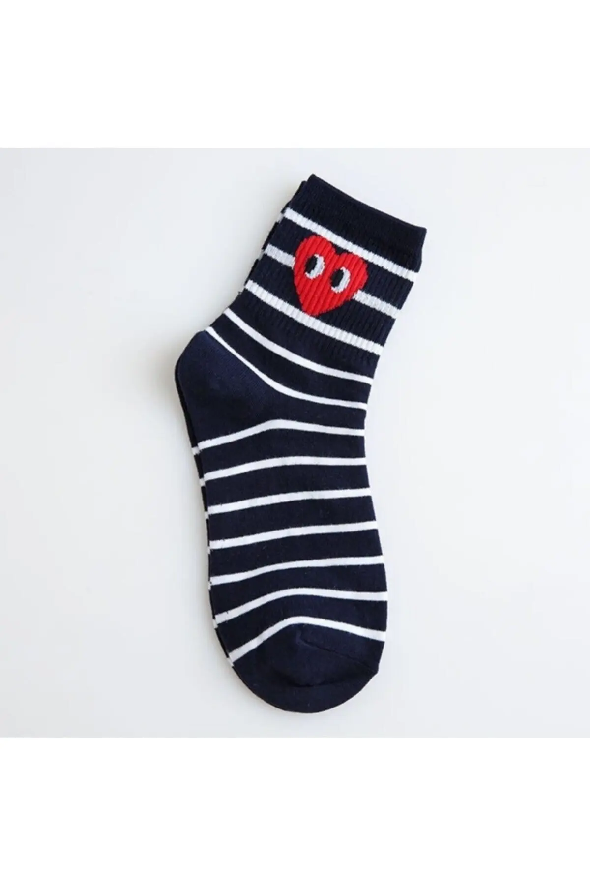 5 Pairs Half-Cot Heart Patterned College Socks