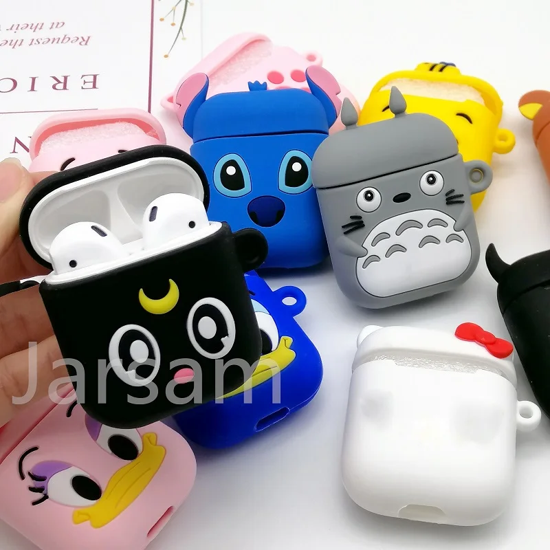 Милый мультяшный беспроводной чехол для наушников Apple AirPods 2 Силиконовый зарядный