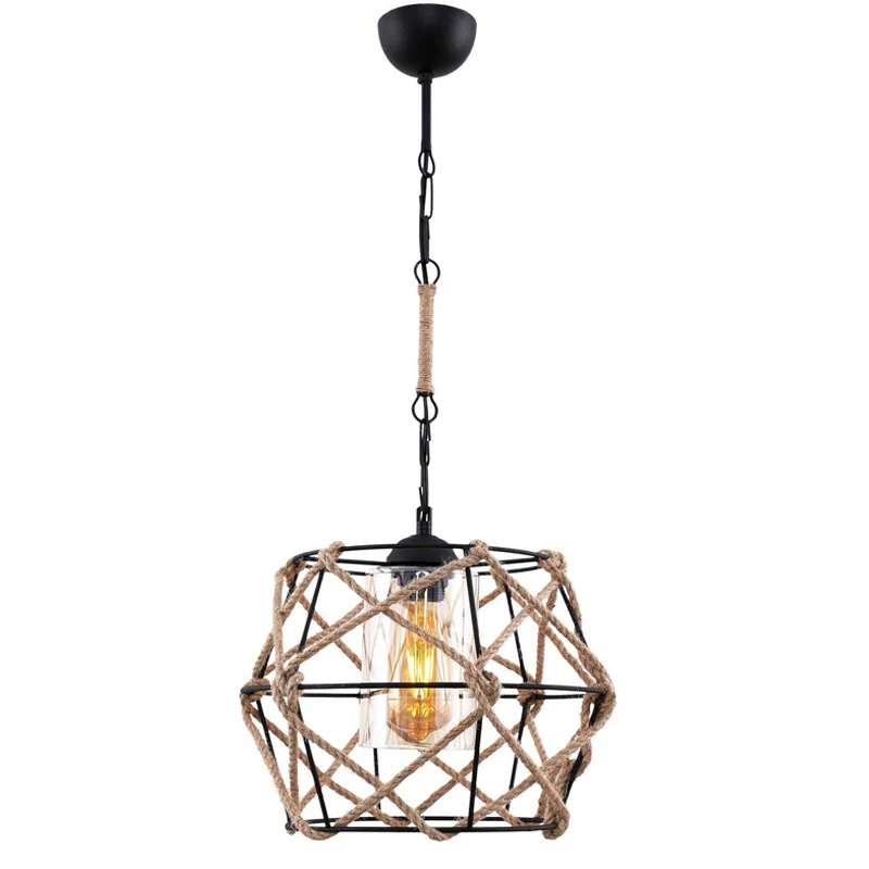

Rope Decorative Chandelier Living Room Bedroom Modern Single Chandelier Black Rope Single Chandelier