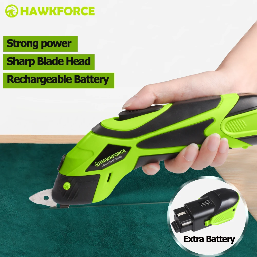 4V Electric Scissors for Fabric High Efficiency Cloth Sewing Scissor with 2 Rechargeable Batteries Cordless Shears Cutting Tool |