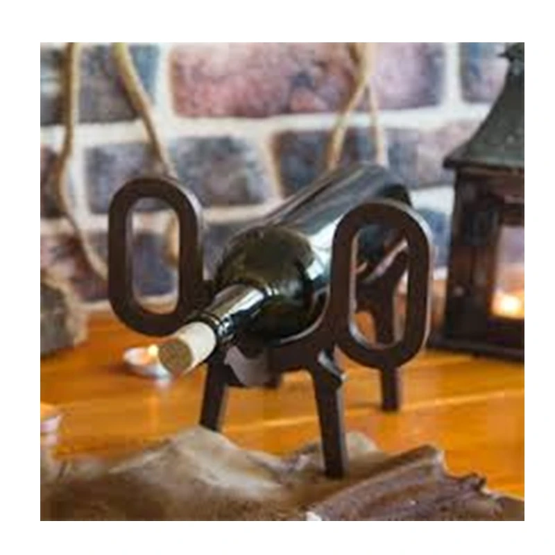 

Nostalgic Aging Wood Table Top Wine Stand