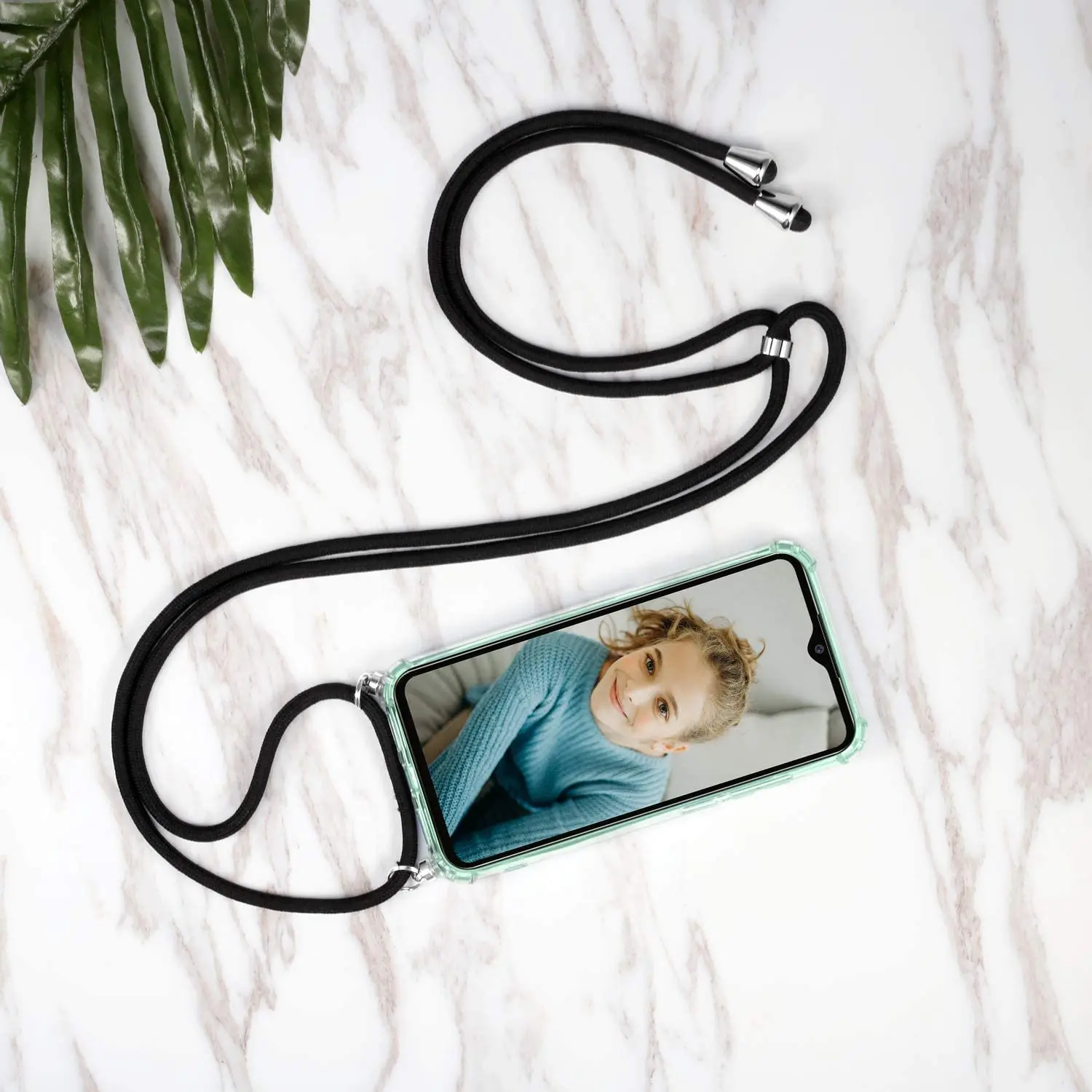 Transparent Shockproof Case with rope Compatible with Xiaomi Mi Note 10/10T/9/8 Lite Pro /A2/A3/K20/Poco X3 / NFC/ Mi 11 TPU Cas