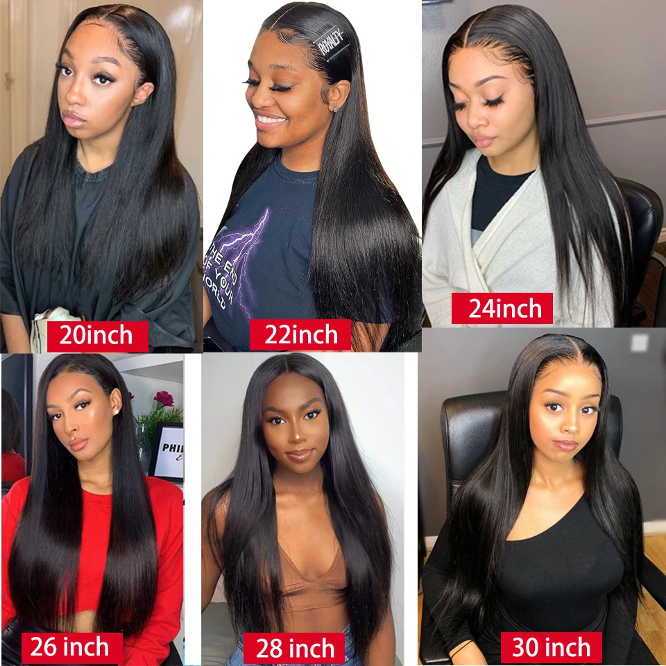 Glueless Brazilian 30 Inch Bone Straight Lace Front Human Hair Wigs For Women 13x4 Lace Frontal Human Hair Wig Closure Wig