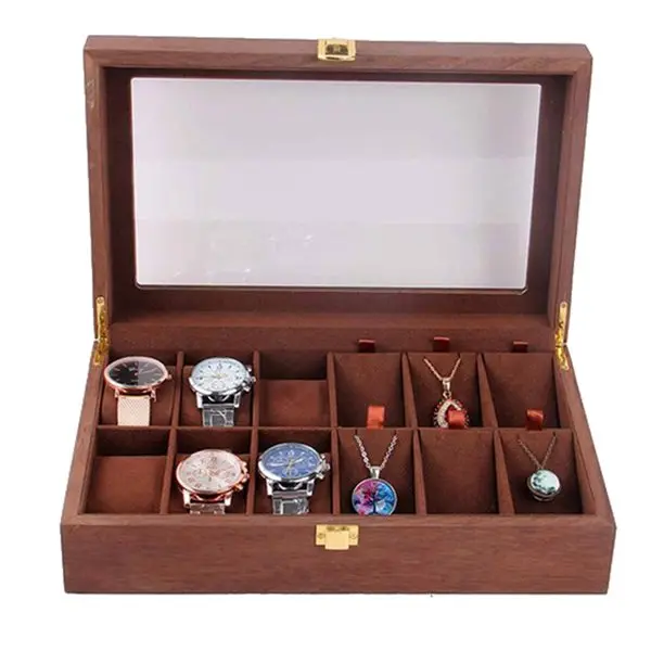 Pendant Box Сетка Ретро деревянный чехол для часов прочная упаковка держатель для хранения ювелирных изделий Органайзер для часов шкатулка - Цвет: Pendant Box