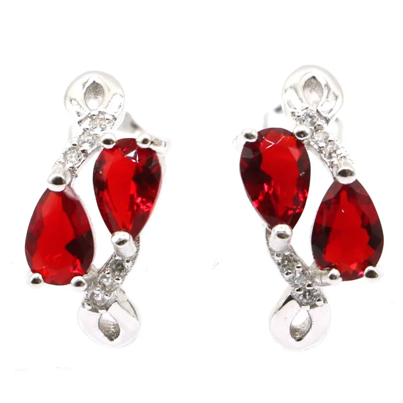 Серьги из серебра 925 пробы с искусственным камнем 16x7 мм|Серьги-гвоздики| |