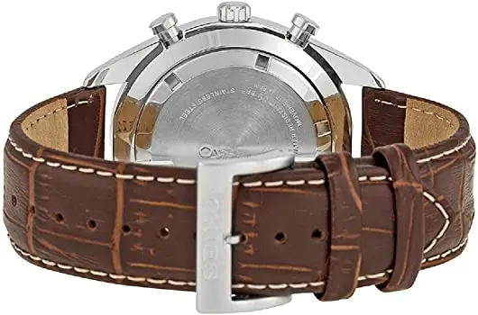 Мужские часы Seiko Neosports SSB095P1 тахометр хронограф циферблат белый 42 мм кожаный