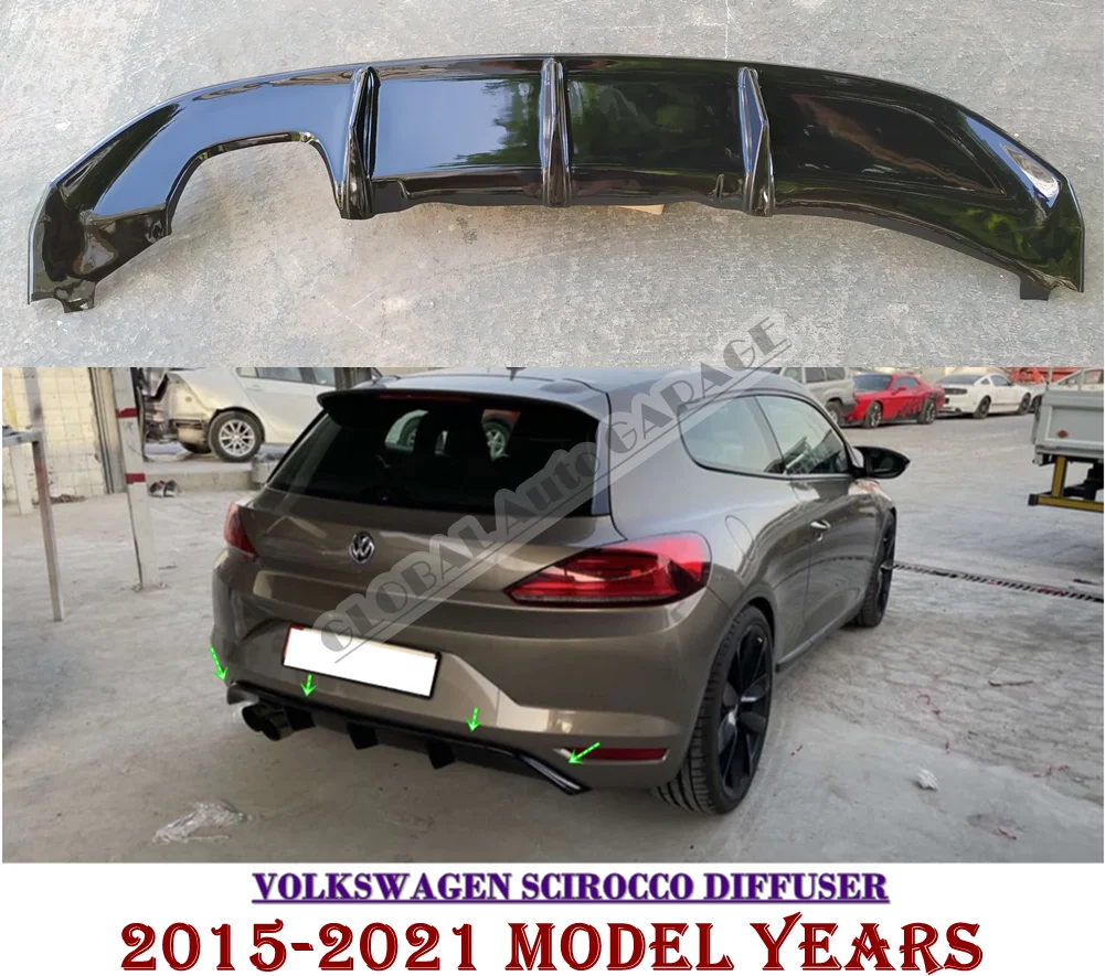 Удлинитель диффузора для Volkswagen Vw Scirocco 2015 2016 2017 2018 2019 2020 2021 насадка на задний