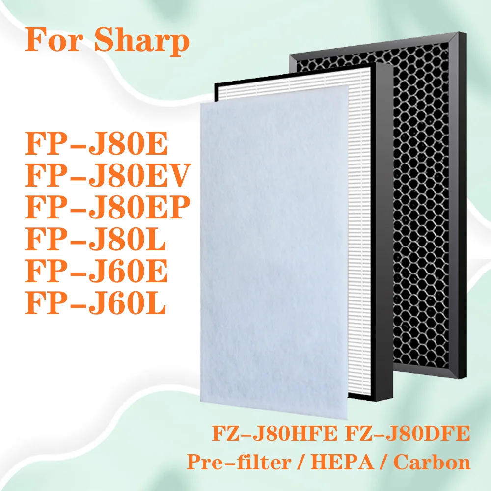 FZ-J80HFE HEPA Filter и Carbon Filter для Sharp FZ-J80DFE FP-J80E FP-J80EV FP-J80EP FP-J80L FP-J60E FP-J60L Air Purifier
