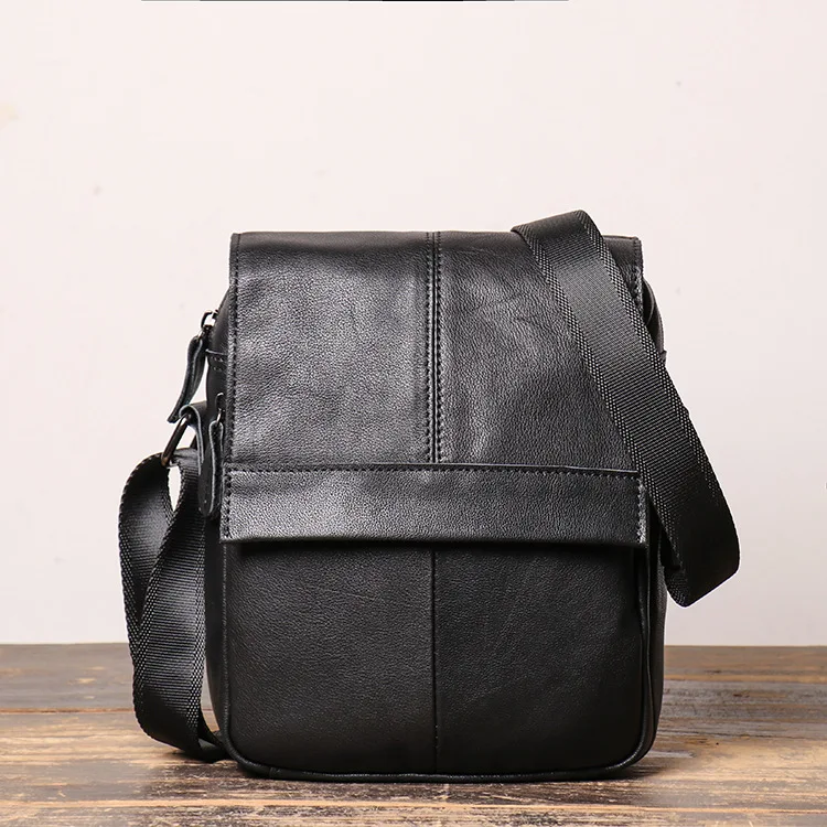 

Small Cross Body Shoulder Men Genuine Leather Bag Handbag For Messenger Male Little Side Fashion Black Color Cross body Bags