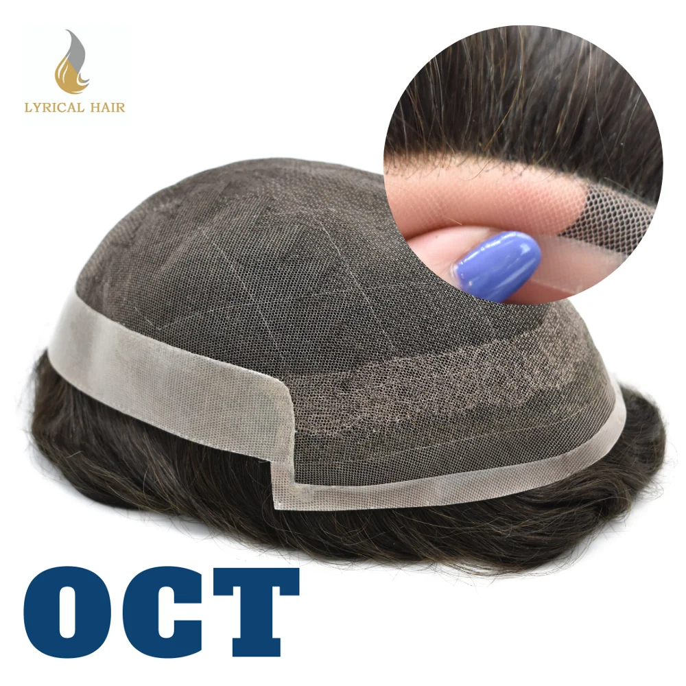 Французская кружевная Передняя Мужская s Toupee с полимерным покрытием натуральная линия волос шиньон для
