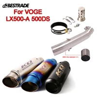 motorcycle exhaust connect mid pipe middle link tube slip on 51mm mufflers stainless steel for voge lx500 a 500ds all years