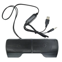 1 pair mini portable clipon usb stereo speakers line controller soundbar for laptop mp3 phone music player pc with clip