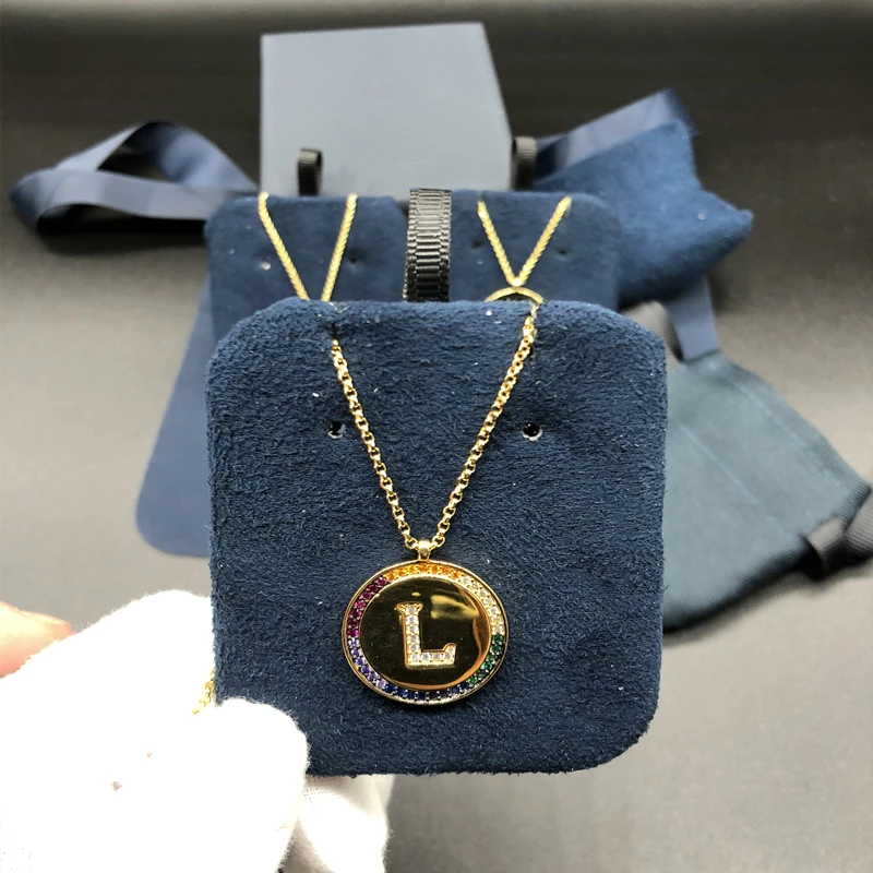 

APM sterling silver s925monaco full diamond letter necklace female can engrave surname Xiaoman waist clavicle chain for girlfrie