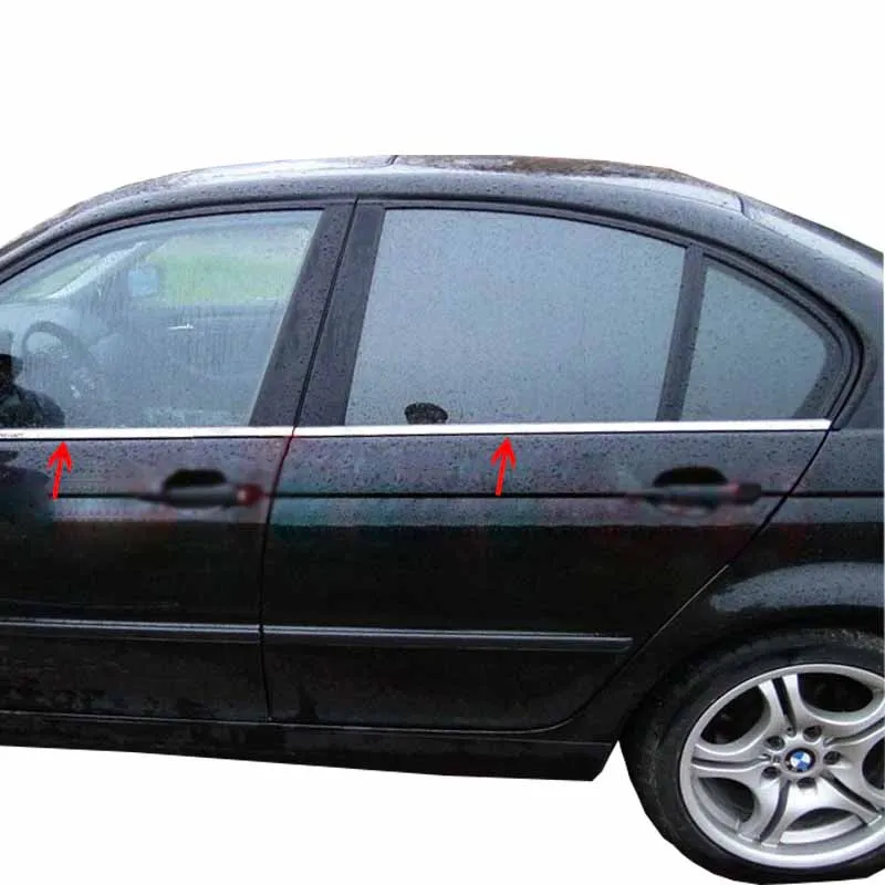 

Window Trim Cover Stainless Steel Chrome Windows Frame Trim Cover for BMW 3 Series E46 Sedan 4 Pcs S.Steel 1998-2005