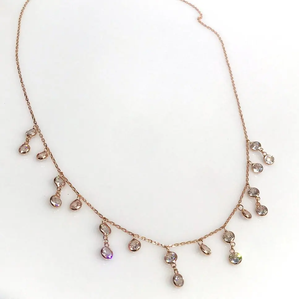 

New Stone Dangle Trend Silver Necklace