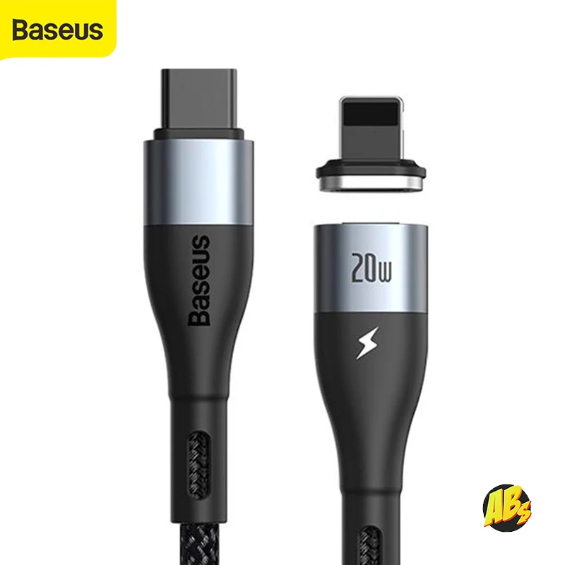 Магнитный USB C кабель Baseus Lightning 1м 20W QC3.0 PD для iPhone 13 12 11 Pro Max быстрая зарядка передача