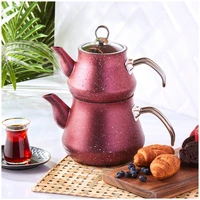 Granite Coated Midi Teapot Set Red Purple Black Pink Gray Colored High Quality Material Kitchen Tool Home Useful Appliances