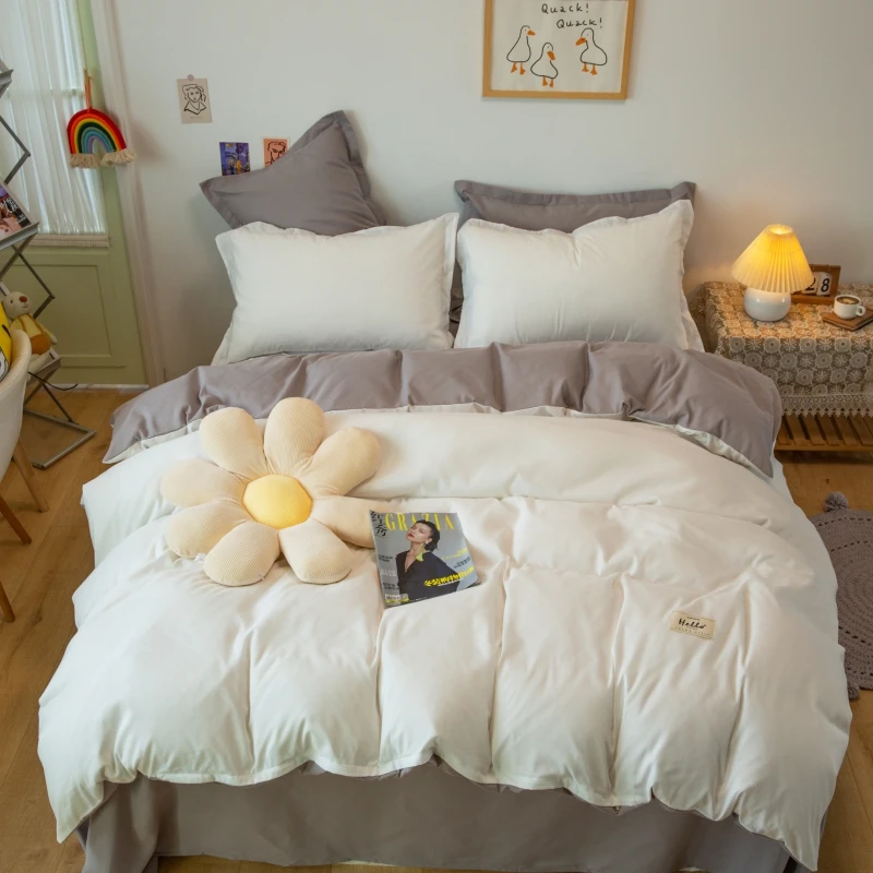

Luxury Bedding Set Solid Color Modern Bed Line Soft Household Bedroom Bedclthoes 150X200 Single Double King Size Douvet Cover