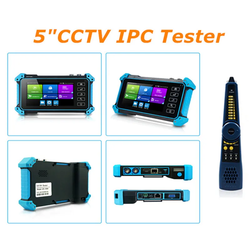 Тестер IPC 5 дюймов поддержка 4K AHD TVI CVI CVBS тестер камеры ONVIF встроенный Wi-Fi поисковый