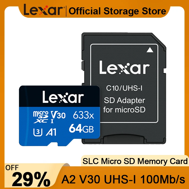 

Lexar 633X Micro SD card 128g 512GB 256GB SDXC SDHC 100Mb/s Memory Card Reader Uhs-1 Carte SD For Drone Gopro Sport Camcorder