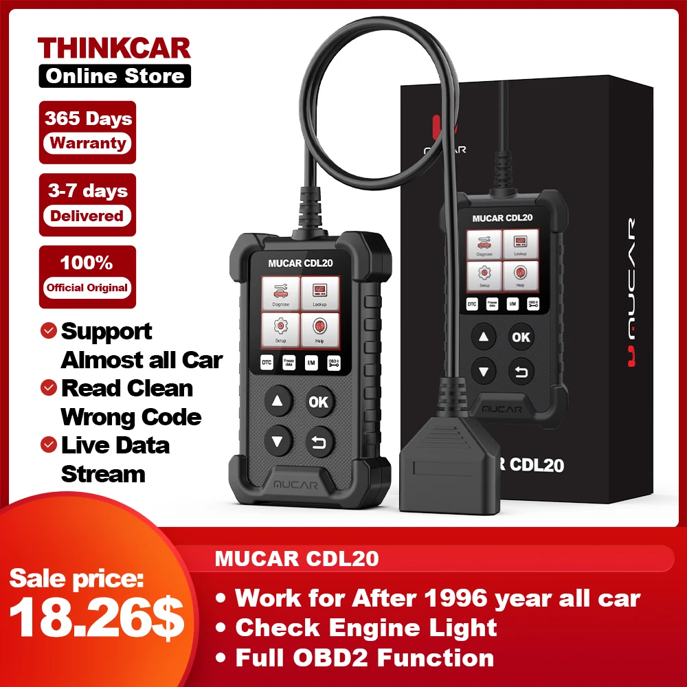 THINKCAR MUCAR CDL20 автомобильные профессиональные диагностические инструменты obd 2 анализатор двигателя считыватель кодов Сканер Инструмент Быстрая доставка