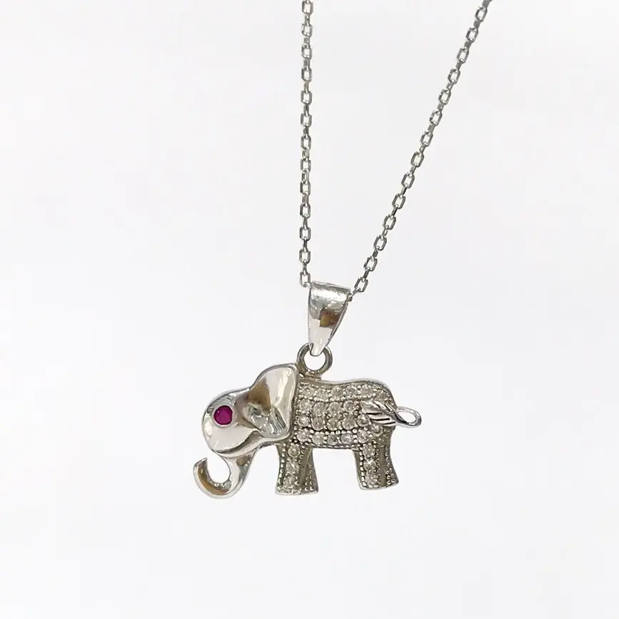 

New Elephant Imported Quality Silver Necklace
