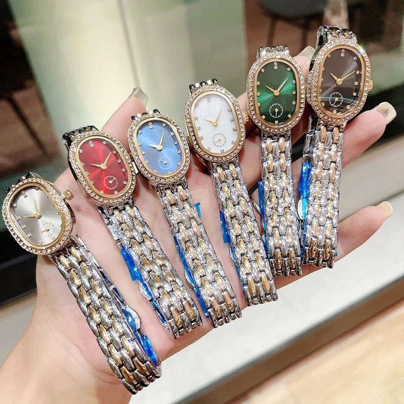 

Classic Diamond Face MINI Watches for women Luxury Charms Romantic Stainless Steel Strap Lover Watches Christmas Gift
