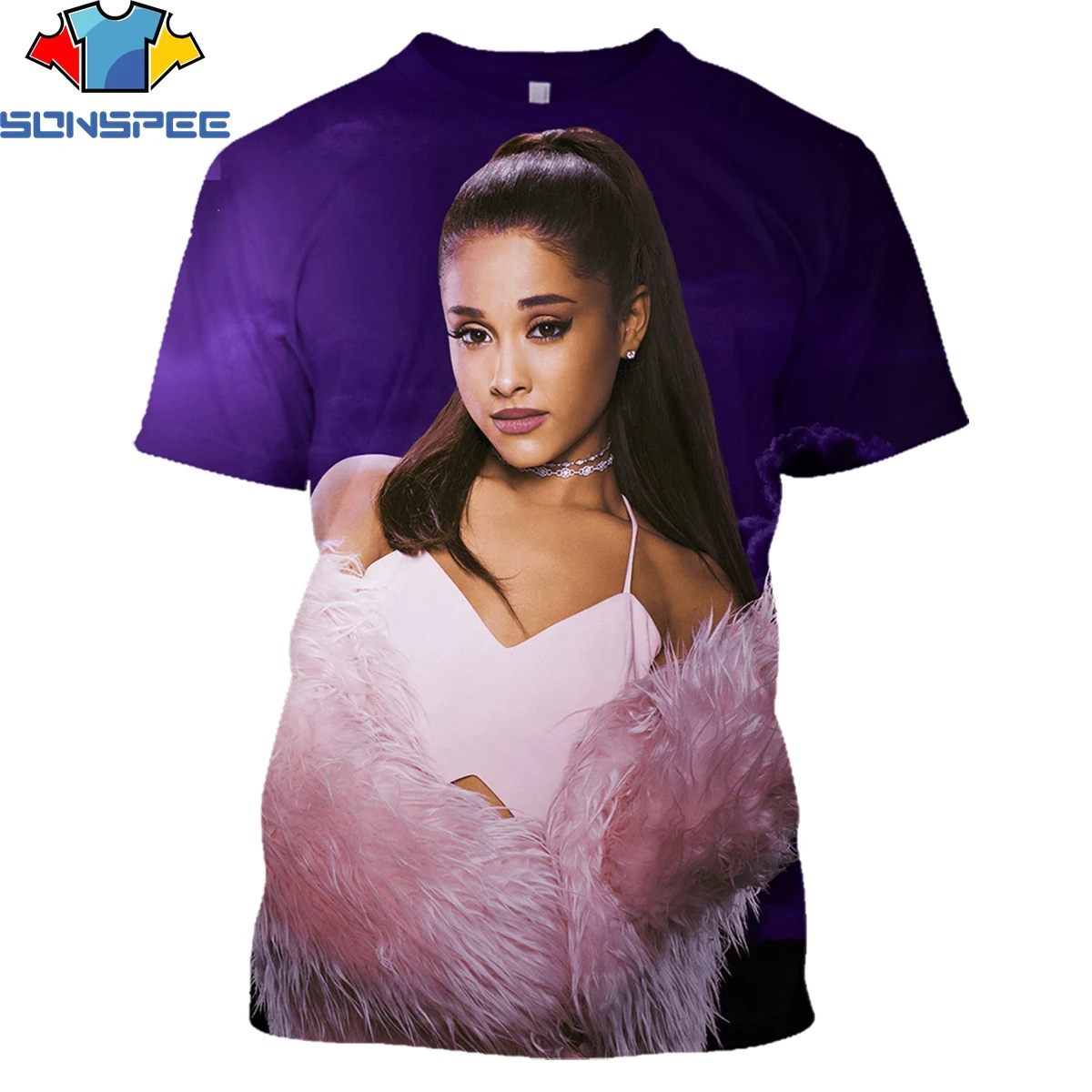 

SONSPEE Cute actress singer model Ariana Grande Print Shirt 3D Summer Men Women T-shirt Fashion Casual otaku Shirt clothing