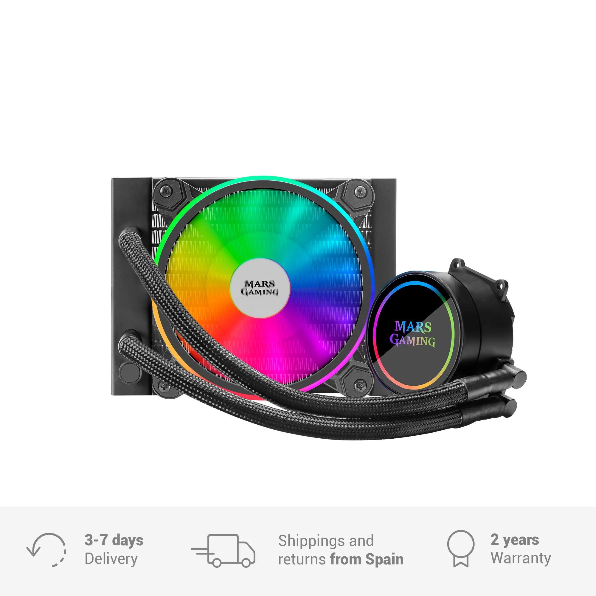 Вентилятор для ПК Mars Gaming ML120 ARGB жидкостное охлаждение TDP 200 Вт двойной вентилятор