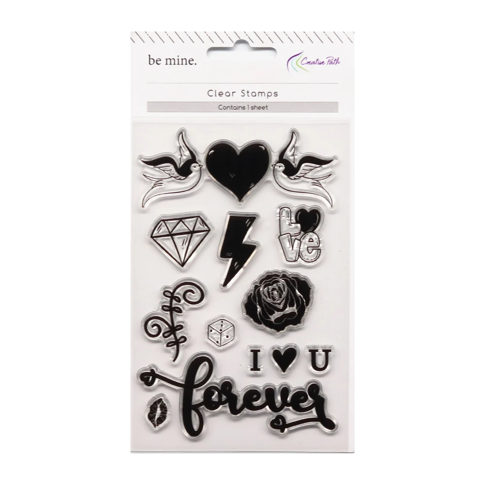 

Creative Path Clear Stamps Seal Transparent Silicone Valentines Reusable DIY Craft Scrapbooking Cardmaking Journaling Decoration