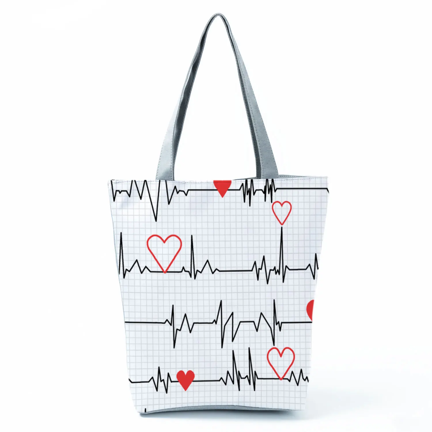 Nurse Needle Tubing Pattern Printed Customized Eco Shopper Polyester Totes Bags Women's Handbag Reusable Grocery Bag Pretty Gift