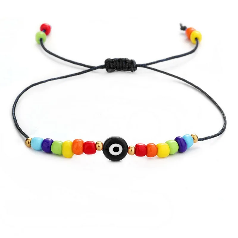 

Turkish Lucky Evil Eye Bracelet For Women Handmade Braided Rope String Colorful Beads Bracelets Friendship Couple Charm Jewelry