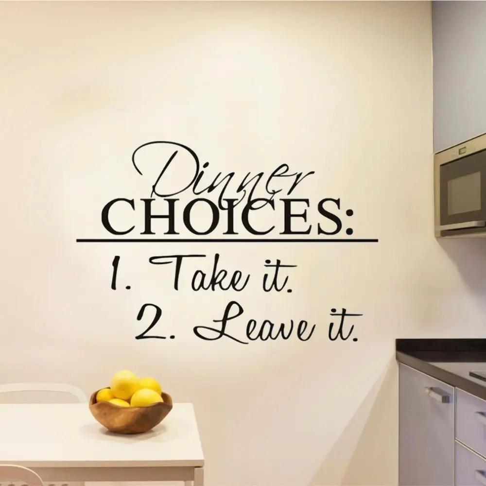 

Kitchen Quote Dinners Choices Wall Art Decal Kitchen Sticker For Home Kitchen Decoration Removable A002745