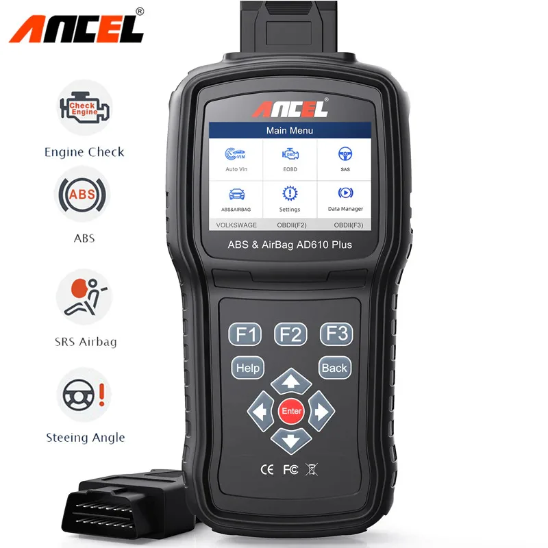 Автомобильный сканер Ancel AD610 Plus OBD OBD2 для двигателя ABS SRS подушка безопасности SAS