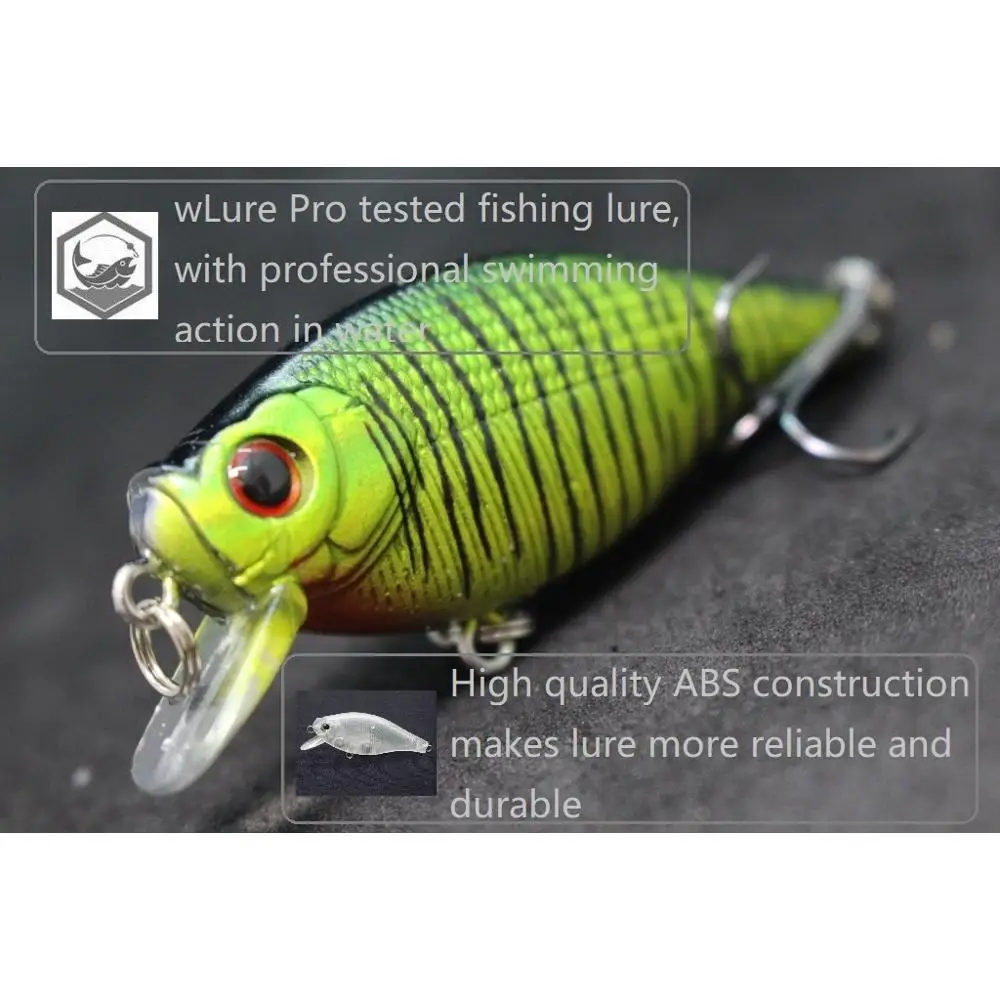 wLure 6.5cm 7.4g Flat Body Wide Wobbler Musky Bait Floating Tank Tested Hard Bait Variant Colors Fishing Lure C547