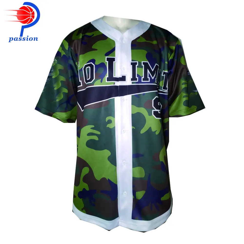 Изготовленные на заказ зеленые камуфляжные бейсбольные майки|baseball jersey|blank baseball