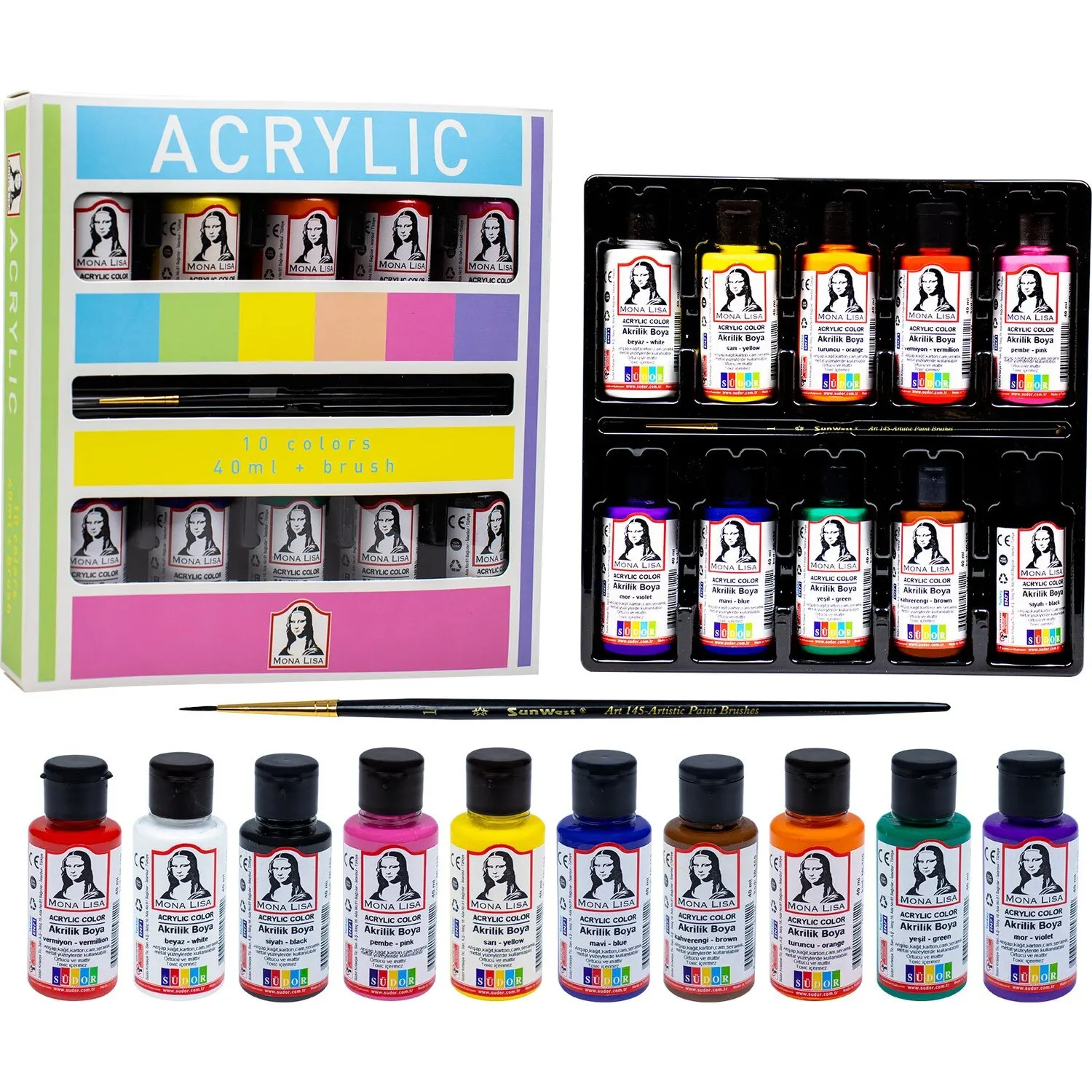 

Südor Monalisa Acrylic Paint 10x40 Ml Brushed Gift Useful Comfortable Suitable for Home Office Use Anywhere