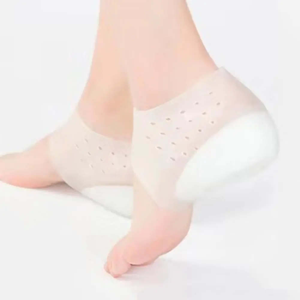 

1 Pair Unisex invisible Height Increase Foot insoles Silicone Comfortable Socks Heel Pad Cushion
