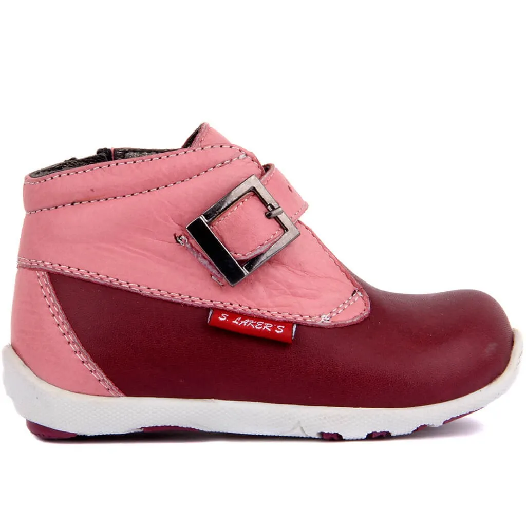 

Sail Lakers-Maroon, Pink Leather Baby Shoe