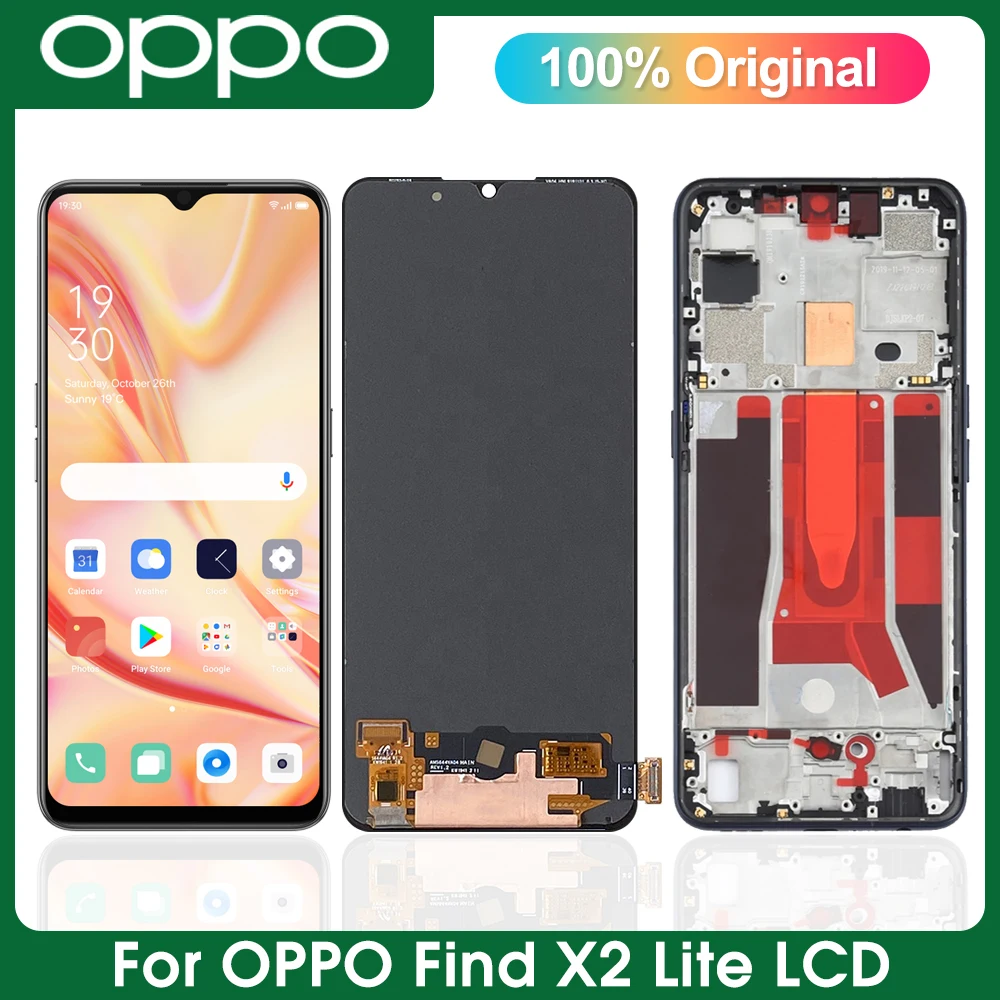 

6,4 "оригинальный для Oppo Find X2 Lite CPH2005 ЖК-дисплей, для FindX2Lite 5G LCD, со сканером отпечатка пальца