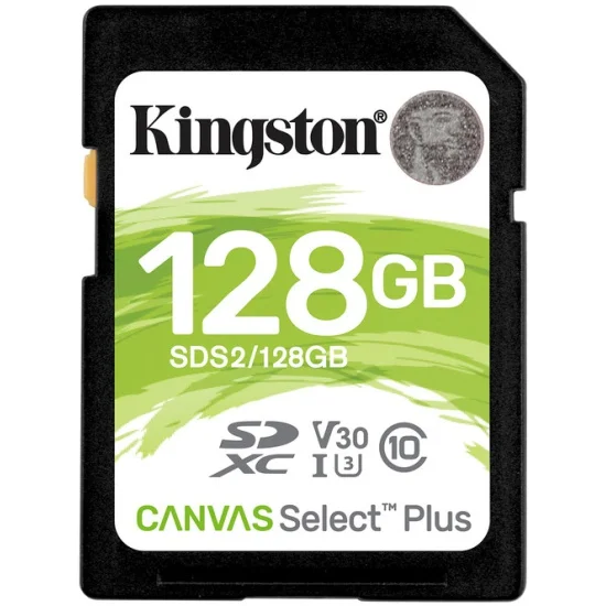 Карта памяти SDXC Kingston Canvas Select Plus 128 Гб UHS-I Class U3 V30 |