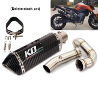exhaust cat deleted pipe modified middle link tube connect slip on 51mm muffler tips removable db killer motorcycle for duke 790