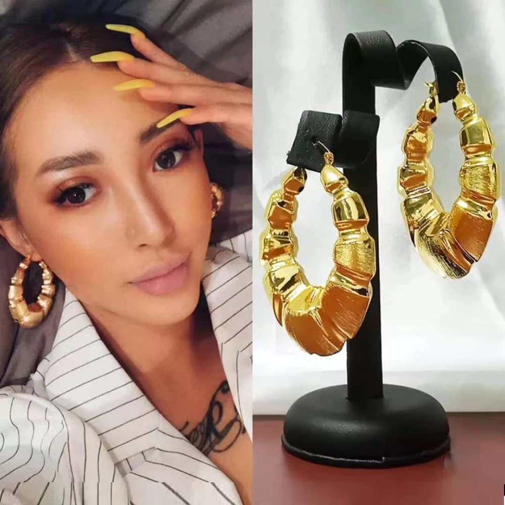 

Drop Earrings Pendant African Earrings For Women Gold Plated Copper Big Earrings Fashion Jewelry Accessories For Wedding