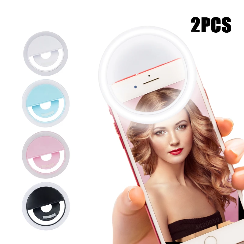 

Roreta 2022 NEW LED Ring Flash Universal Selfie Light Portable Mobile Phone LED Selfie Lamp Luminous Ring Clip For iPhone huawei