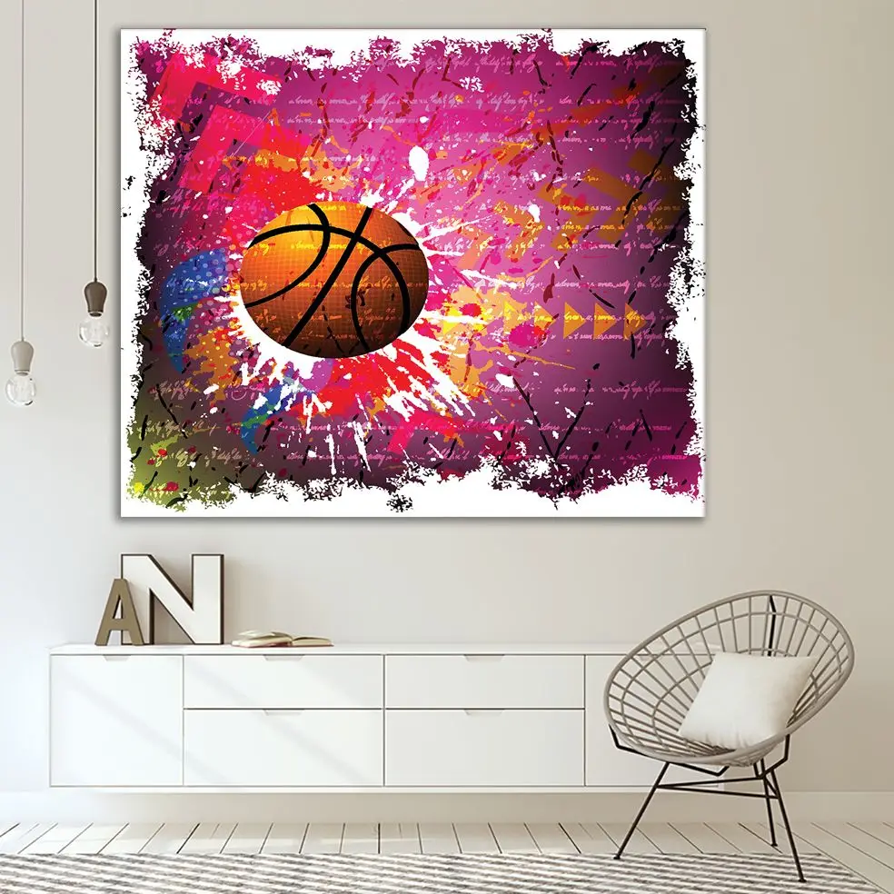Гобеленовый вектор фон для баскетбола спортивный плакат художественная